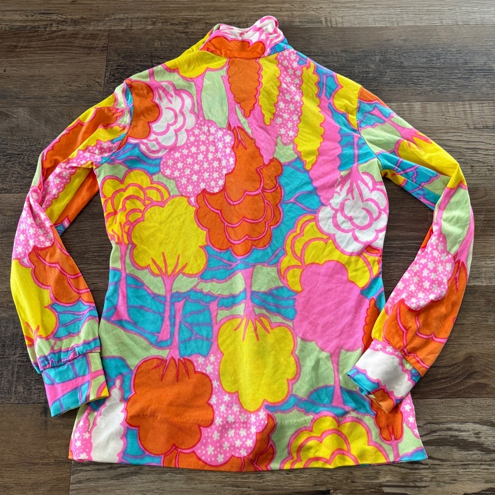 70’s Alice Stuart mod colorful hippie vintage button shirt - Picture 5 of 11